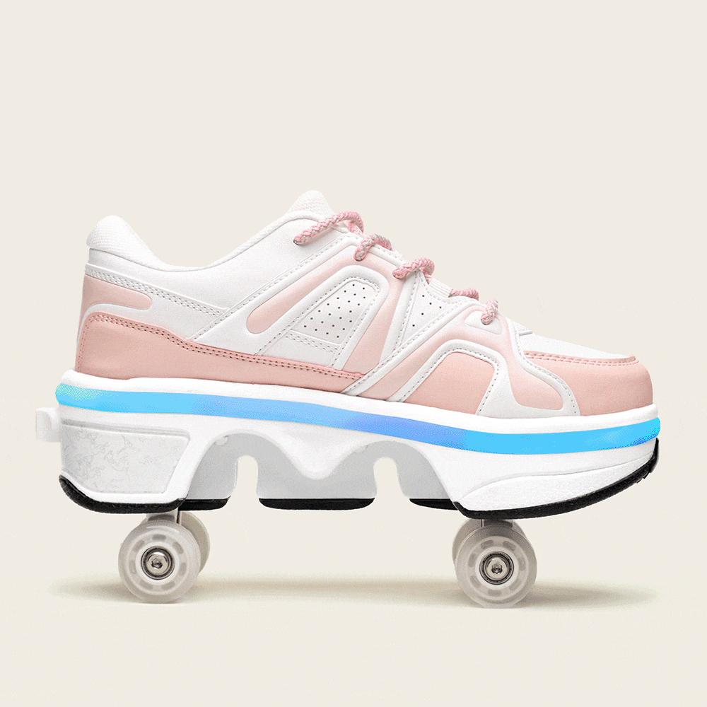 Liekick Auro Led Рожеві роликові кросівки 2 в 1 з LED-підсвіткою — вигляд збоку